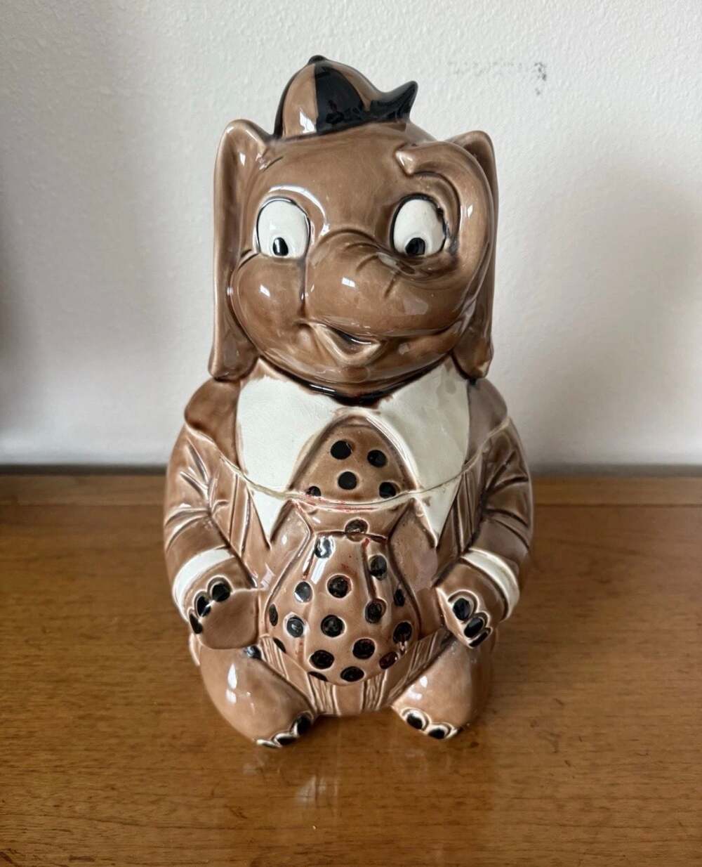 Vintage Royal Sealy Japan Brown Elephant Ceramic Cookie Jar